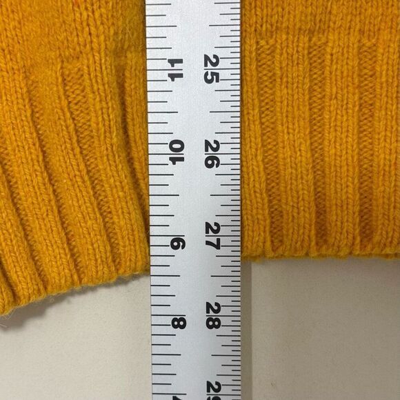 NWOT Federico Osti 100% Pure New Wool Mustard Yellow Men's Crewneck Sweater - Picture 9 of 11